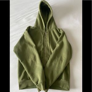 Brandy Melville size-medium match green zip up hoodie